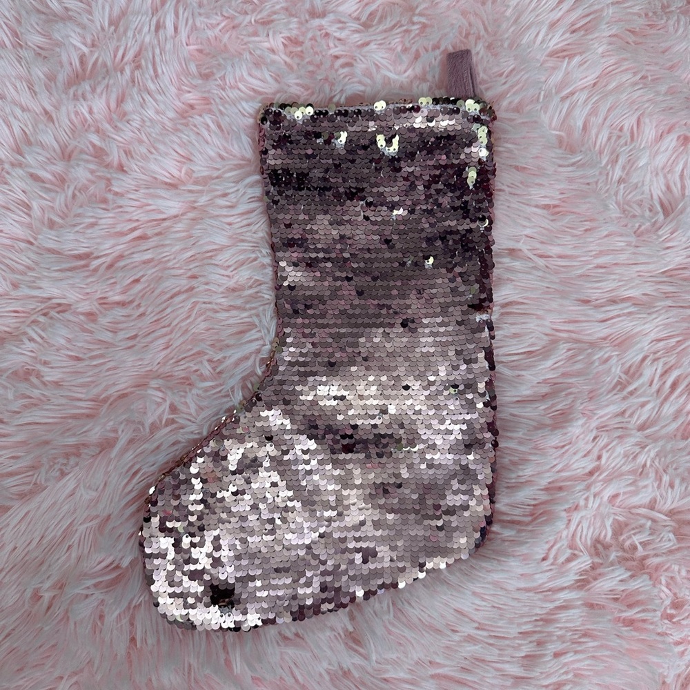 5 for $15! Pink Sequin Christmas Holiday Stocking